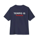 Black Tempo Is Power T-Shirt by Drum Addict Apparel, fitted XS size, showcasing bold graphic design on the front.