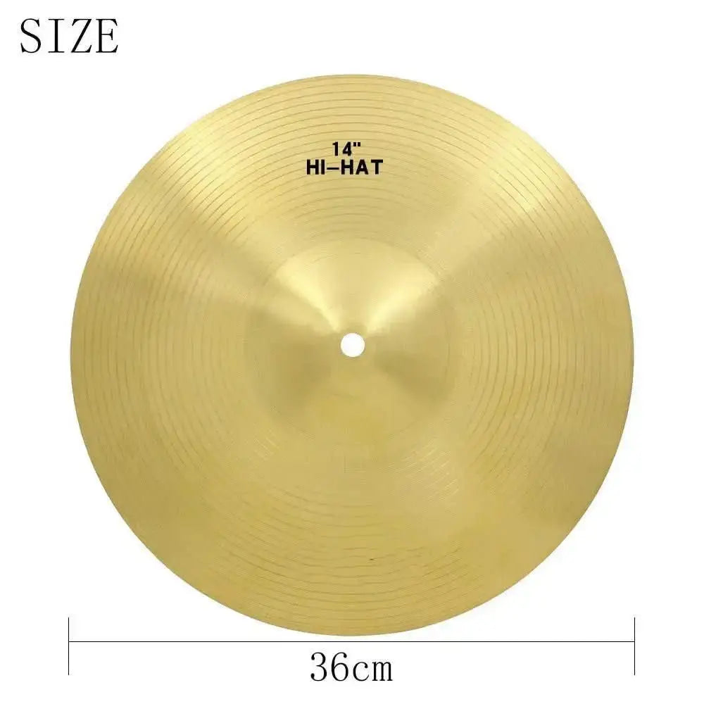 7-piece cymbal set by Drum Addict Apparel Yggdrasils Wood, showing various cymbals including ride, crash, and hi-hat in a natural setup.