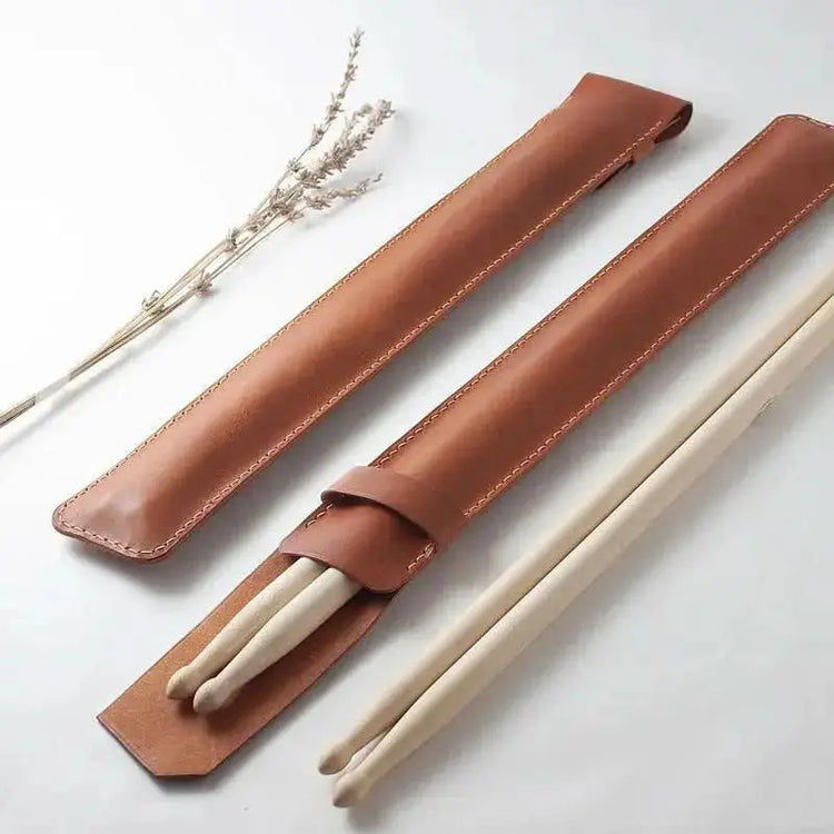 Black Drum Addict Apparel drum stick holster by Yggdrasils Wood, 44x6cm, designed for secure drumstick storage