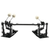 Black double bass drum set pedal by Drum Addict Apparel, designed for double bass drum setups and professional drummers.
