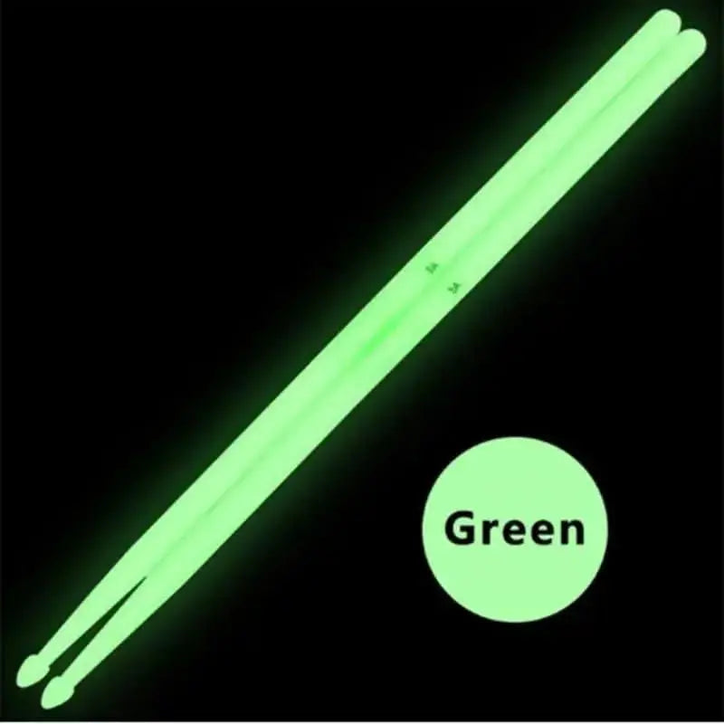 Colorful fluorescent drum sticks from Drum Addict Apparel by Yggdrasils Wood, featuring vibrant blue and multicolor designs.