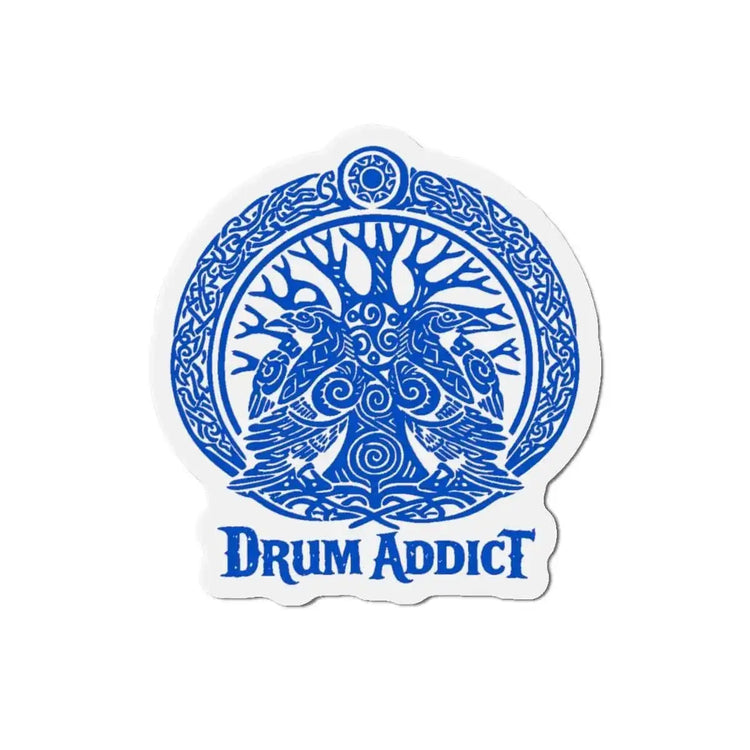 Yggdrasil Pagan Emblems Magnets by Drum Addict Apparel, featuring intricate Yggdrasil designs on 2x2 inch magnets.