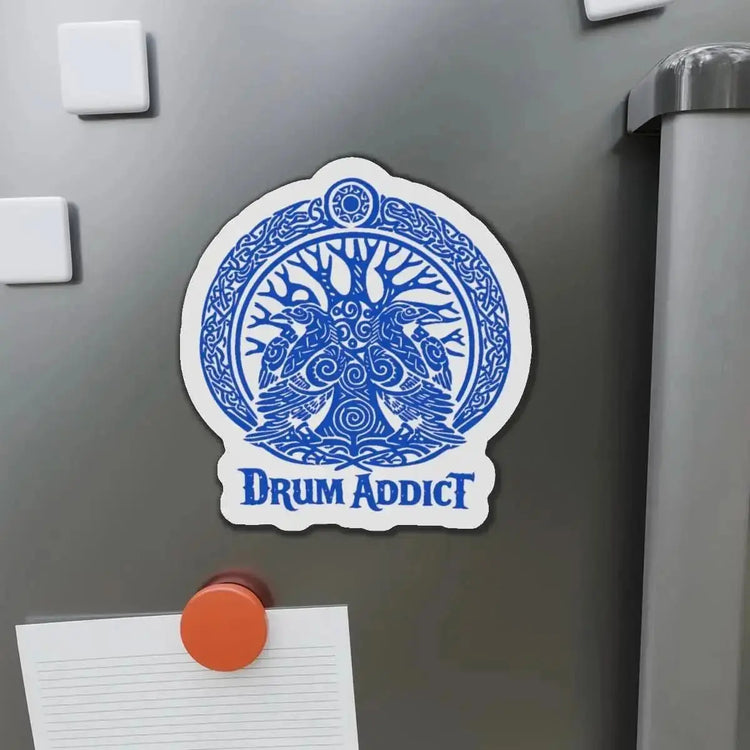 Set of Yggdrasil Pagan Emblems magnets from Drum Addict Apparel, featuring intricate Norse-inspired designs on 2x2 inch magnets.