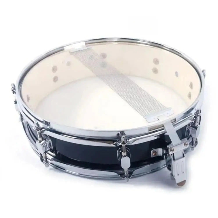 13x3.5 inch professional snare drum by Drum Addict Apparel, featuring a sleek wooden finish and sturdy metal hardware.