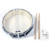 13x3.5 inch professional snare drum from Drum Addict Apparel by Yggdrasils Wood, showcasing its sleek wooden finish and drum hardware.