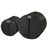 Black VEVOR 5-piece drum bag set by Drum Addict Apparel, featuring padded cases for drum protection and transport.