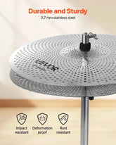Bright silver Low Volume Cymbal Pack with four quiet cymbals for drum sets, by Drum Addict Apparel from Yggdrasils Wood.