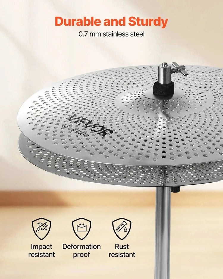 Bright silver Low Volume Cymbal Pack with four quiet cymbals for drum sets, by Drum Addict Apparel from Yggdrasils Wood.