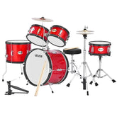 5-piece drum set by Drum Addict Apparel featuring drums with wooden finish and hardware, perfect for beginner and professional drummers