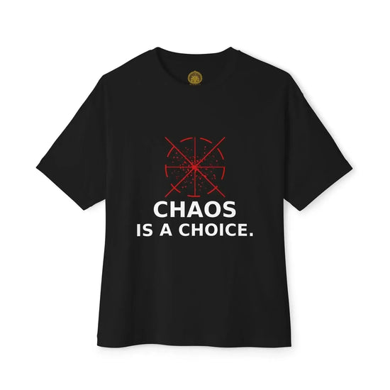 Black Anarchy Symbol Graphic T-Shirt by Drum Addict Apparel, featuring bold, edgy design on a fitted crewneck shirt.