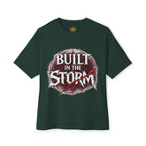Black Built in the Storm T-shirt by Drum Addict Apparel with inspirational graphic design, size XS, casual and stylish.