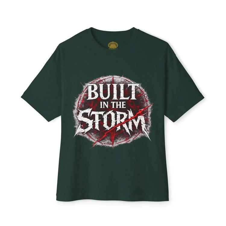 Black Built in the Storm T-shirt by Drum Addict Apparel with inspirational graphic design, size XS, casual and stylish.