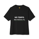Black No Tempo No Results T-Shirt by Drum Addict Apparel, featuring bold printed design, in XS size with comfortable cotton fabric.