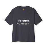Black No Tempo No Results T-Shirt by Drum Addict Apparel, featuring bold graphic design and comfortable fit.