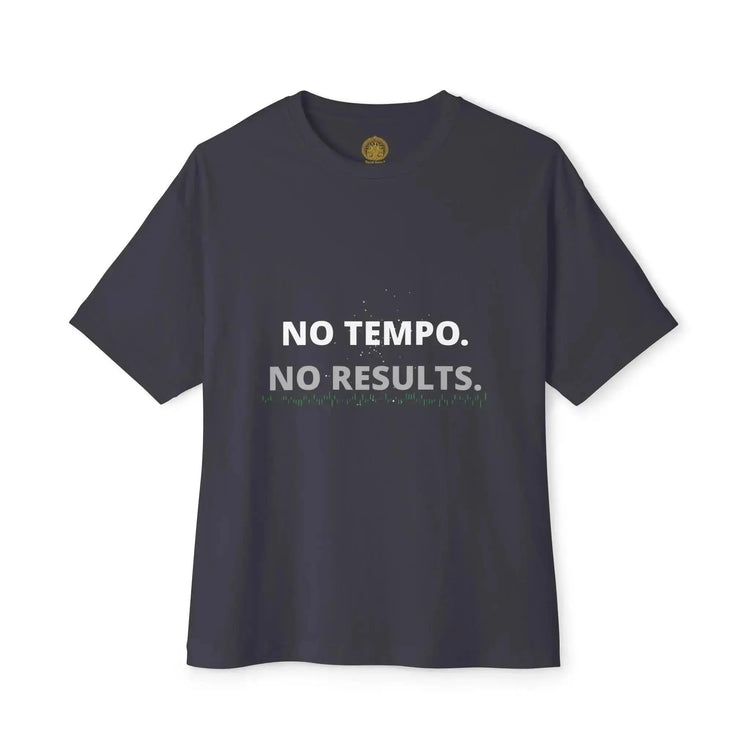 Black No Tempo No Results T-Shirt by Drum Addict Apparel, featuring bold graphic design and comfortable fit.