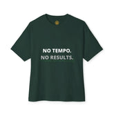 Black No Tempo No Results T-shirt by Drum Addict Apparel, featuring bold print on the front, shown in XS size.