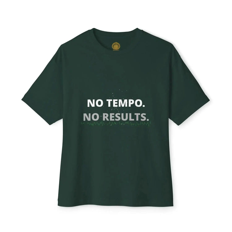 Black No Tempo No Results T-shirt by Drum Addict Apparel, featuring bold print on the front, shown in XS size.