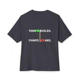 Black Tempo Defines Chaos Breaks T-Shirt by Drum Addict Apparel featuring bold graphic design and comfortable fit.