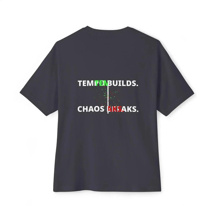Black Tempo Defines Chaos Breaks T-Shirt by Drum Addict Apparel featuring bold graphic design and comfortable fit.