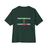 Black Tempo Defines Chaos Breaks T-Shirt by Drum Addict Apparel featuring bold graphic design and comfortable fit.