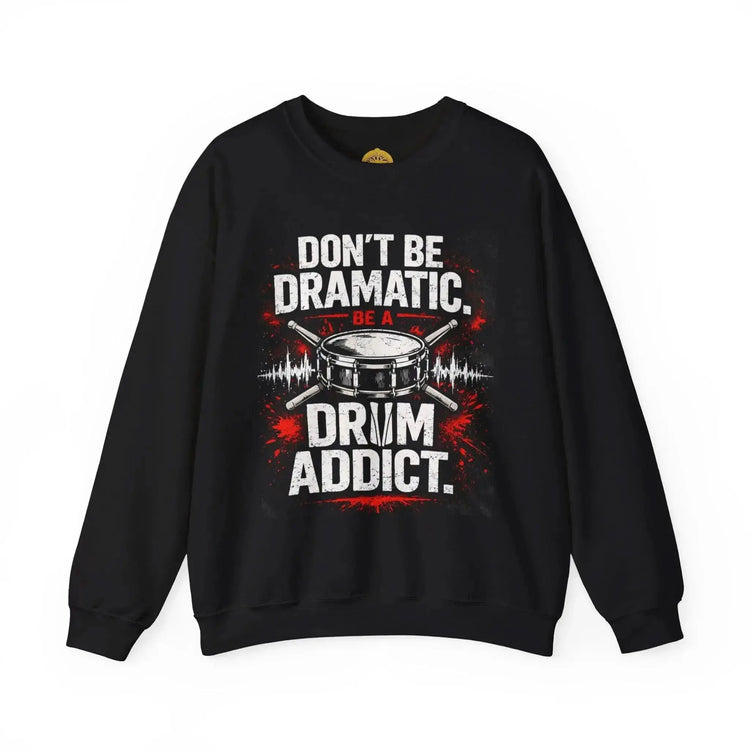 Dark heather sweatshirt by Drum Addict Apparel features "Don&