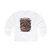 Drummer Long Sleeve Shirt by Drum Addict Apparel featuring a stylish drum-themed design for music enthusiasts.