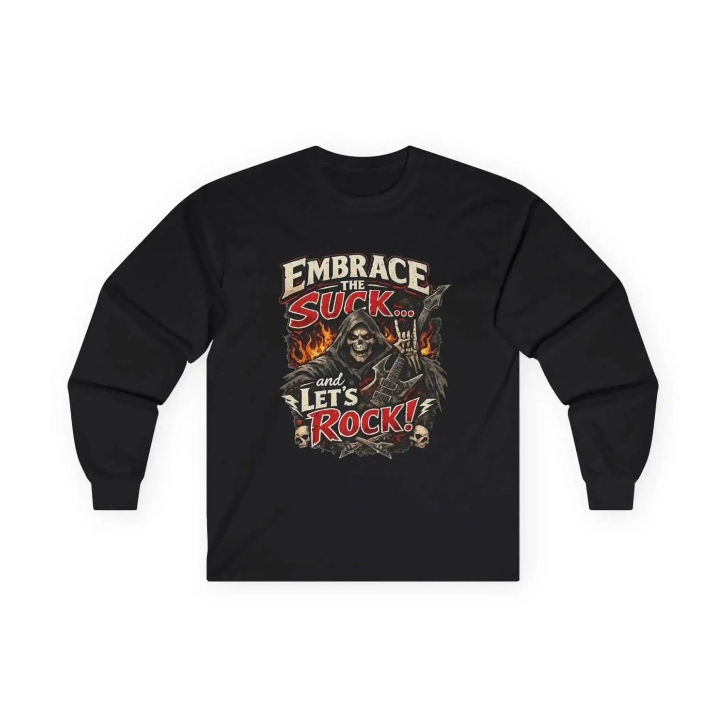 Long sleeve drummer shirt by Drum Addict Apparel featuring a drummer-themed design, made by Yggdrasils Wood.