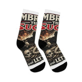 Recycled Poly Socks by Drum Addict Apparel featuring eco-friendly fabric and a comfortable fit, displayed on a neutral background.