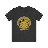 Black Drum Addict Tree of Life T-Shirt by Yggdrasils Wood, Celtic drum lover tee with intricate tree of life design.