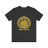 Black Drum Addict Tree of Life T-Shirt by Yggdrasils Wood, Celtic drum lover tee with intricate tree of life design.