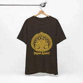 Black Drum Addict Tree of Life T-Shirt by Yggdrasils Wood, Celtic drum lover tee with detailed tree of life graphic.