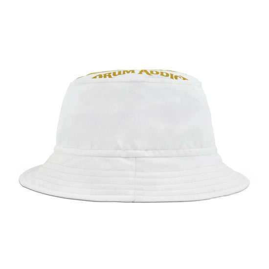 Black Drum Addict Logo Bucket Hat by Yggdrasils Wood, featuring stitched branding and casual streetwear style.