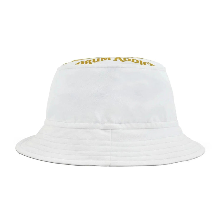 Black Drum Addict Logo Bucket Hat by Yggdrasils Wood, featuring stitched branding and casual streetwear style.
