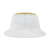 Black Drum Addict Logo Bucket Hat by Yggdrasils Wood with subtle stitching and bold logo design.