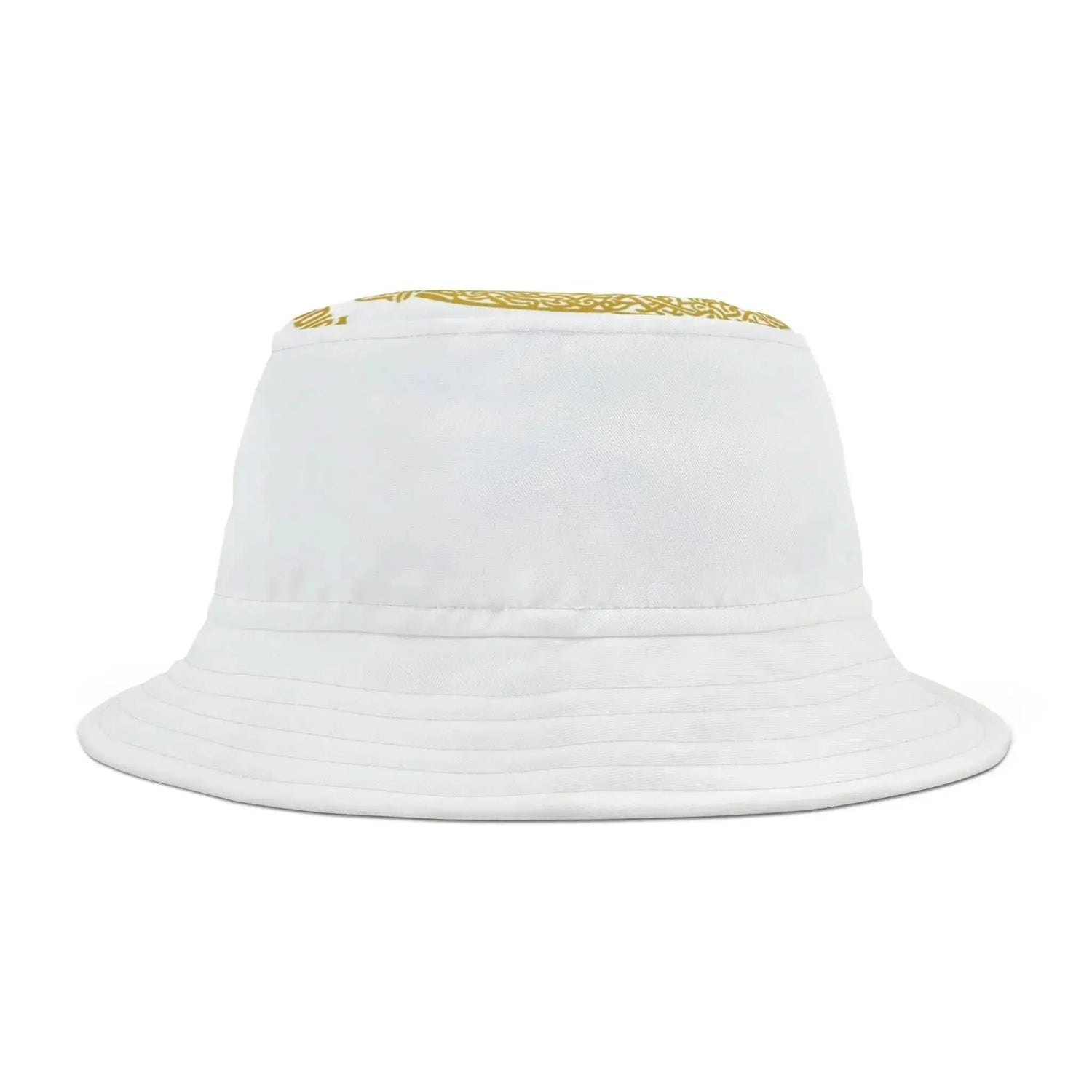Black Drum Addict Logo Bucket Hat by Yggdrasils Wood with subtle stitching and bold drum addict logo on the front.