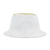 Black Drum Addict Logo Bucket Hat by Yggdrasils Wood with subtle stitching and bold drum addict logo on the front.