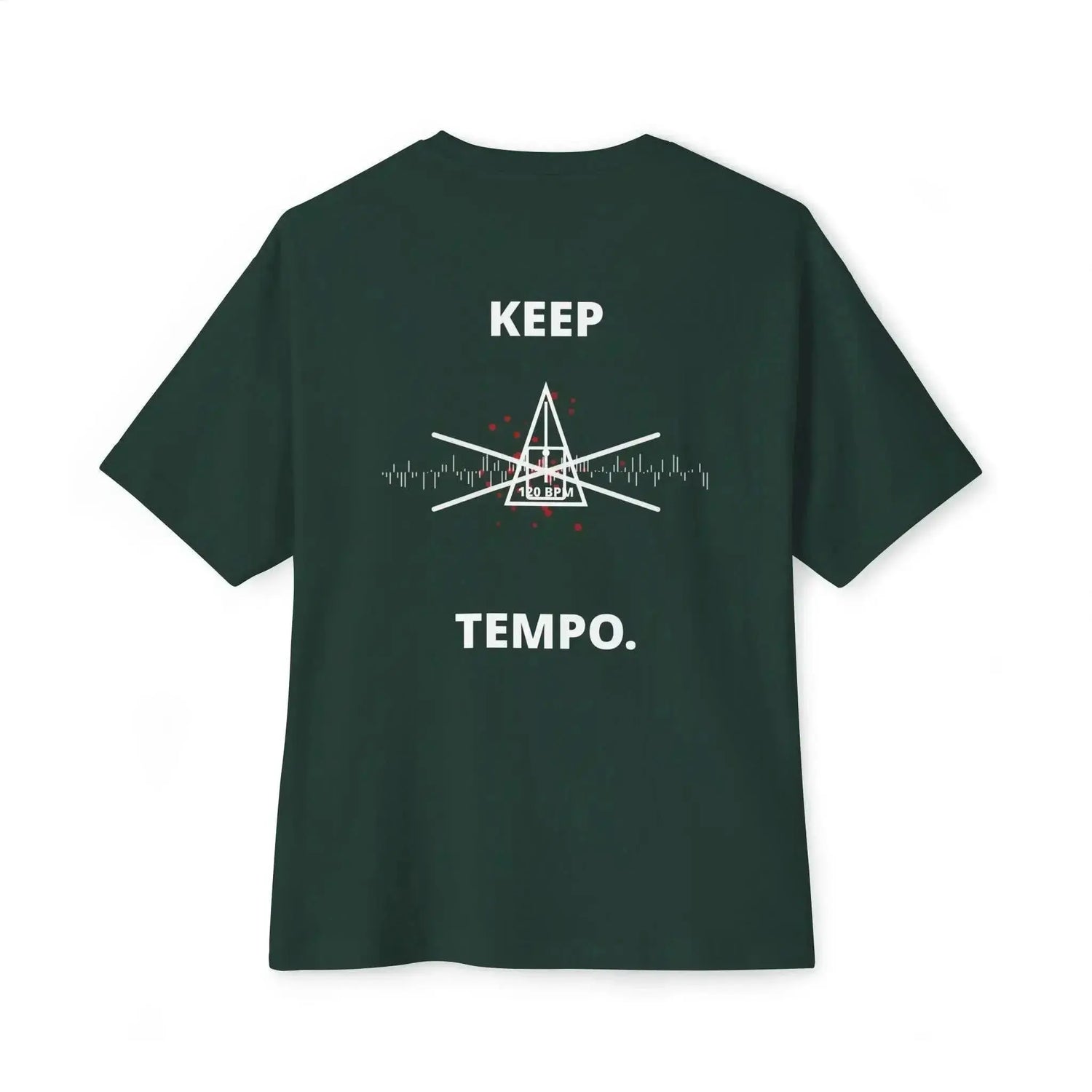Black Keep Tempo Tee T-shirt by Drum Addict Apparel from Yggdrasils Wood, featuring a casual fit and minimalist design.
