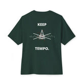 Black Keep Tempo Tee T-shirt by Drum Addict Apparel from Yggdrasils Wood, featuring a casual fit and minimalist design.