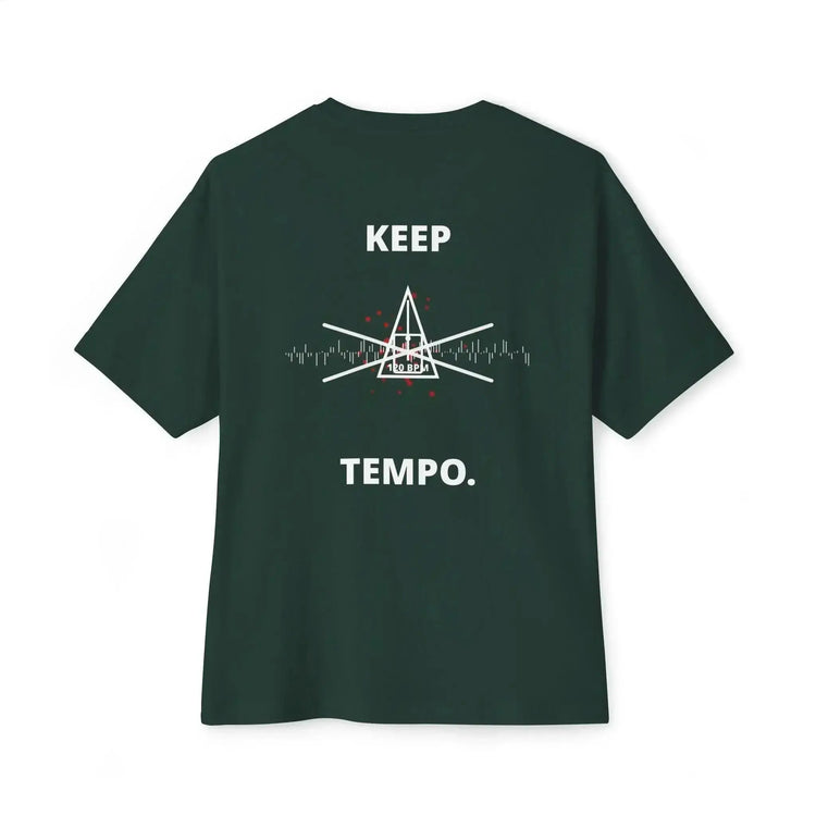 Black Keep Tempo Tee T-shirt by Drum Addict Apparel from Yggdrasils Wood, featuring a casual fit and minimalist design.