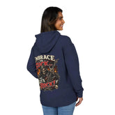 Black unisex hoodie from Printify featuring the "Embrace The Suck" design, shown laid flat with front view.