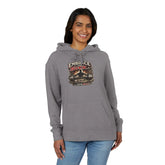 Black unisex hoodie from Printify with "Embrace The Suck" slogan, featuring a comfortable fit and casual style.