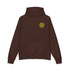 Light heather gray Dum Addict logo relaxed hoodie by Printify, featuring a casual fit and printed logo design.