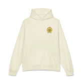 Light gray Dum Addict Logo relaxed hoodie by Printify, showing the front view with a casual fit and printed logo design.