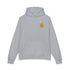 Light gray Dum Addict Logo relaxed hoodie by Printify featuring a front print of the Dum Addict logo on a casual, comfortable hoodie.