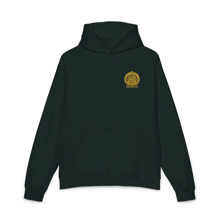 Light gray Dum Addict Logo Relaxed Hoodie by Printify, featuring a casual fit and printed logo on the front.