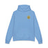 Light gray Dum Addict logo relaxed hoodie by Printify with a comfortable fit and athletic heather fabric.