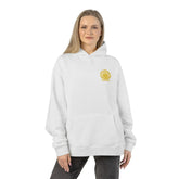 Light gray Dum Addict Logo Relaxed Hoodie from Printify, showcasing a comfortable fit and printed logo on the front.