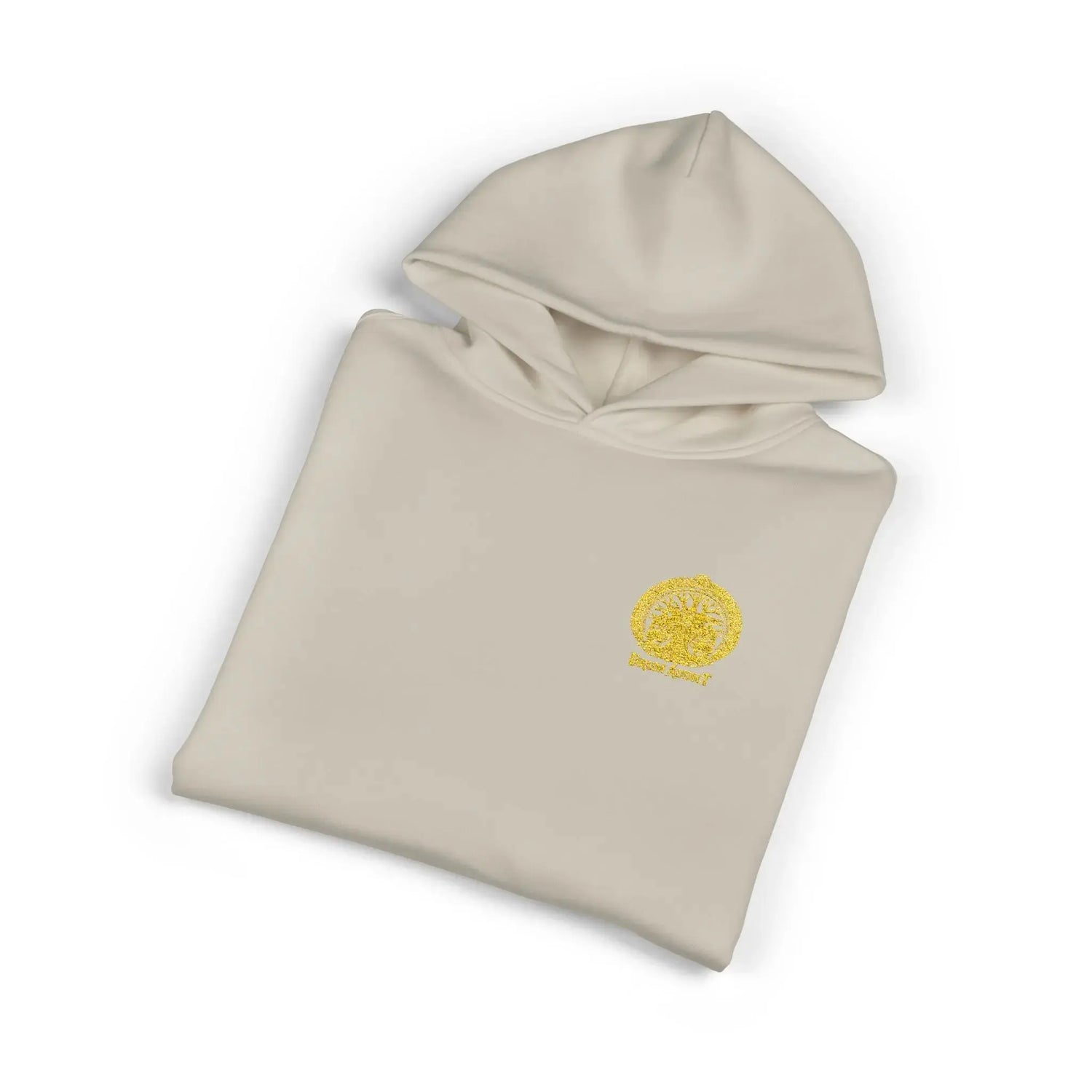 Light gray Dum Addict logo relaxed hoodie by Printify, featuring a comfortable fit and casual style.
