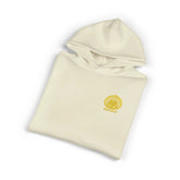 Light gray Dum Addict Logo Relaxed Hoodie by Printify featuring a comfortable fit and minimalist design on the front.