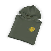 Light gray Dum Addict Logo relaxed hoodie by Printify featuring a casual fit and printed Dum Addict logo on the front.